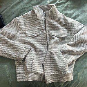 12th Tribe Marina taupe wool moto jacket